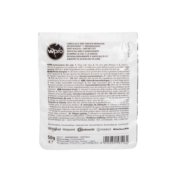 

Порошок Indesit 3 в 1 для удаления накипи в посудомоечных и стиральных машинах C00091874