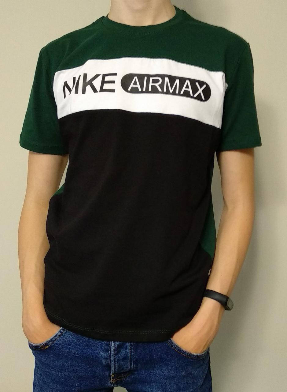 

Спортивная мужская футболка Nike_Airmax , чёрно-зелёного цвета, Зелёный