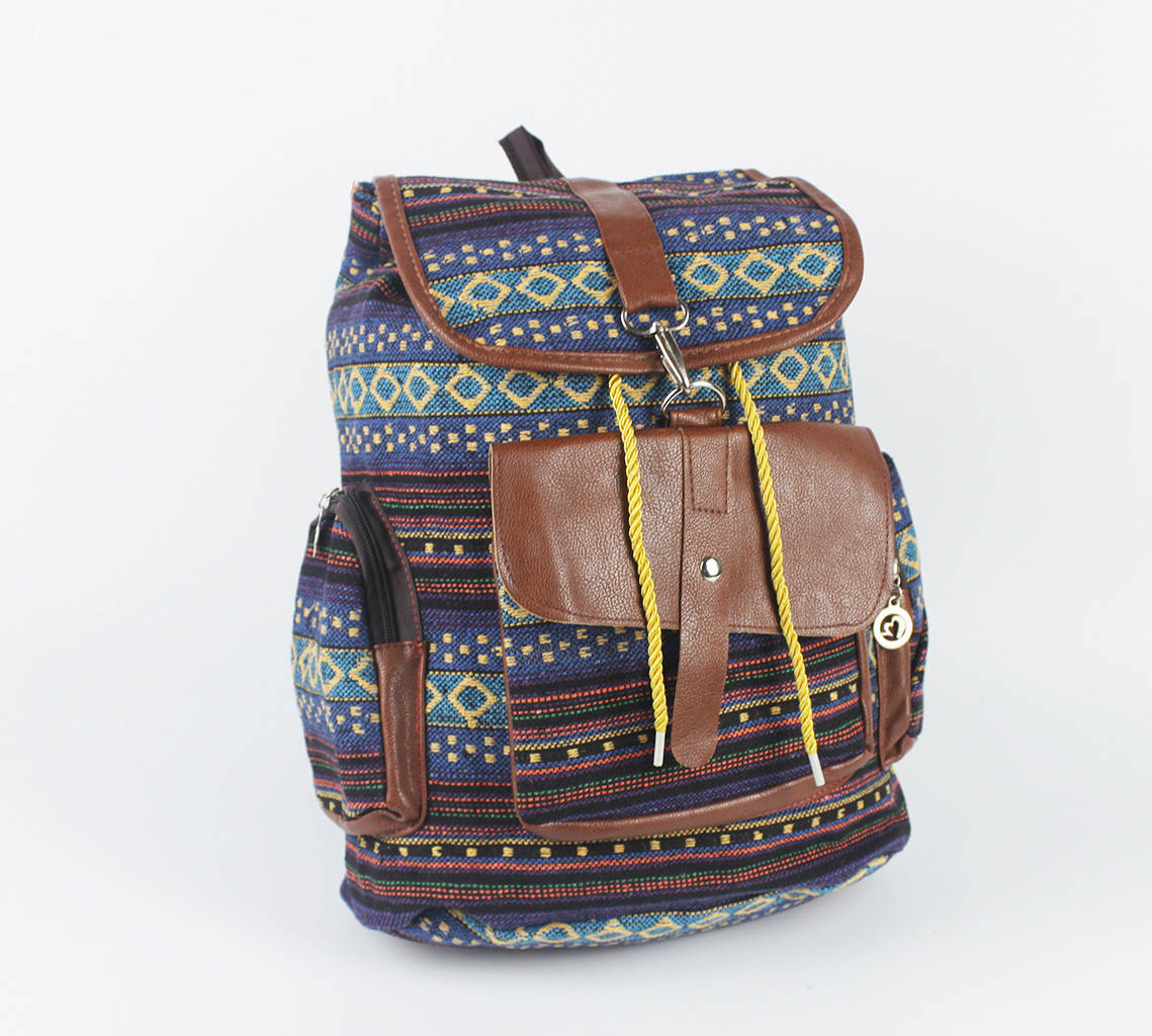 

Рюкзак молодежный "Ромбики" Синий 38х30х13см