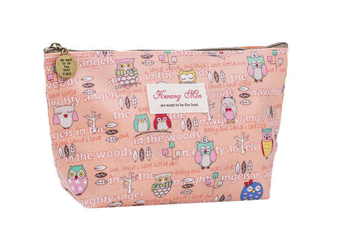 

Косметичка на молнии Kwang Min Совы розовая, Розовый