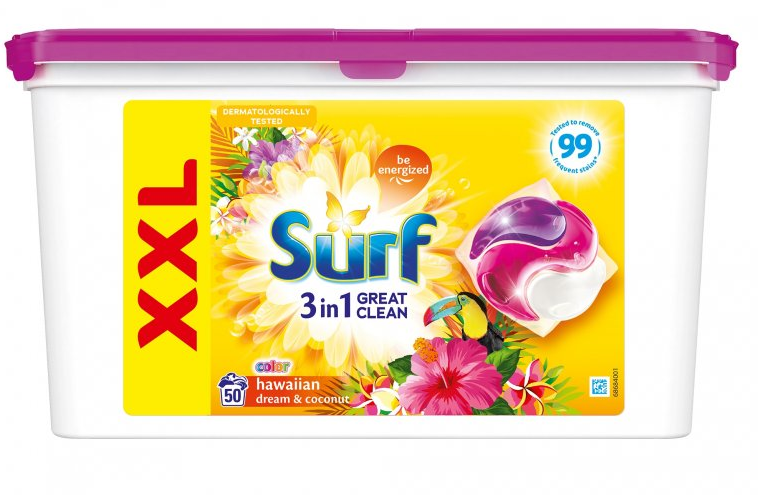 

КАПСУЛЫ ДЛЯ СТИРКИ Surf Hawaiian Dream в капсулах 34 ШТ 8720181001291