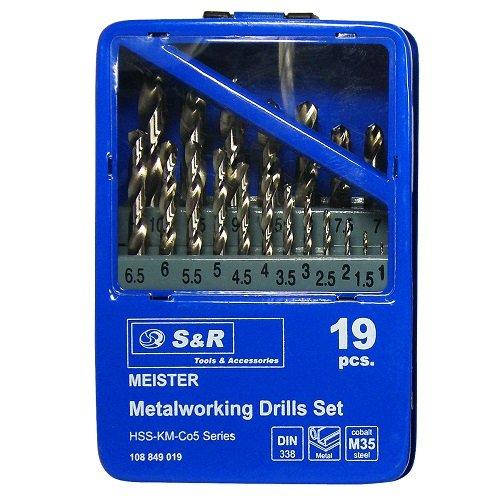 

Набор сверл по металлу S&R Meister Co 19 шт.