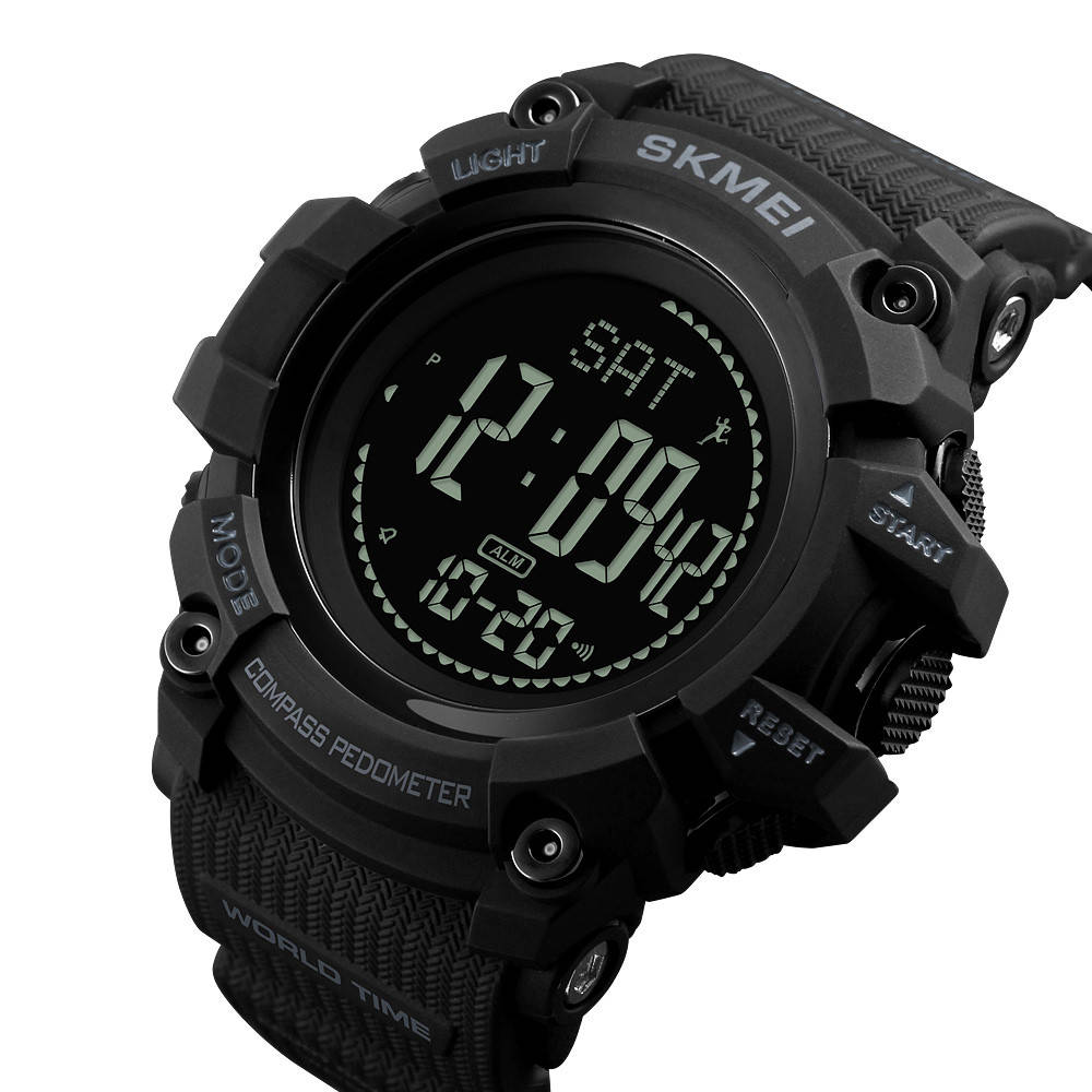 

Спортивные часы с компасом и шагомером Skmei 1356 Compass черные