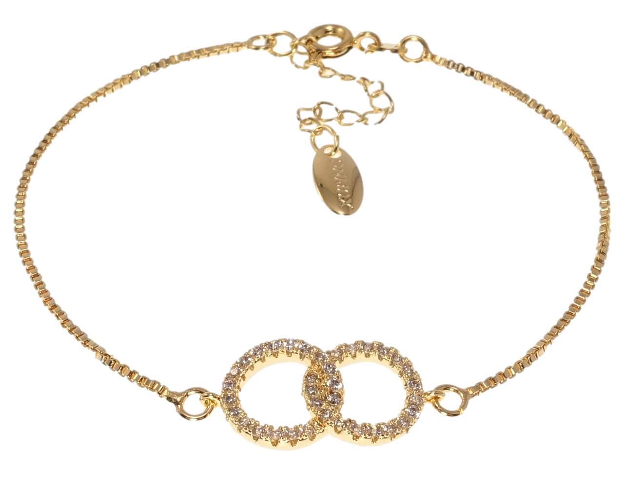 

Браслет Xuping Позолота 18K "Союз" длина с доп.цепочкой 17-20,5см х 1мм