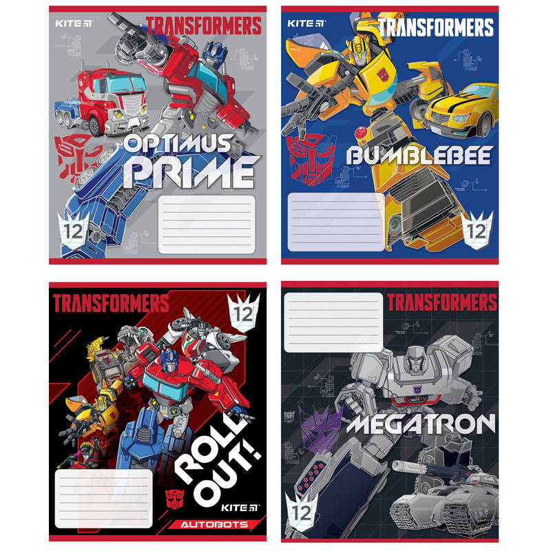

Тетрадь Kite 235 Transformers 12 листов косая линия TF20-235