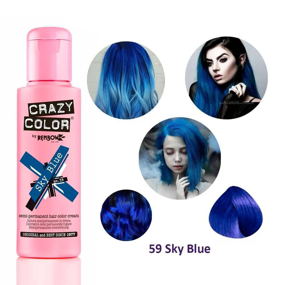 

Тинт-краска для волос №59 небесно-голубой, 100мл CRAZY COLOR