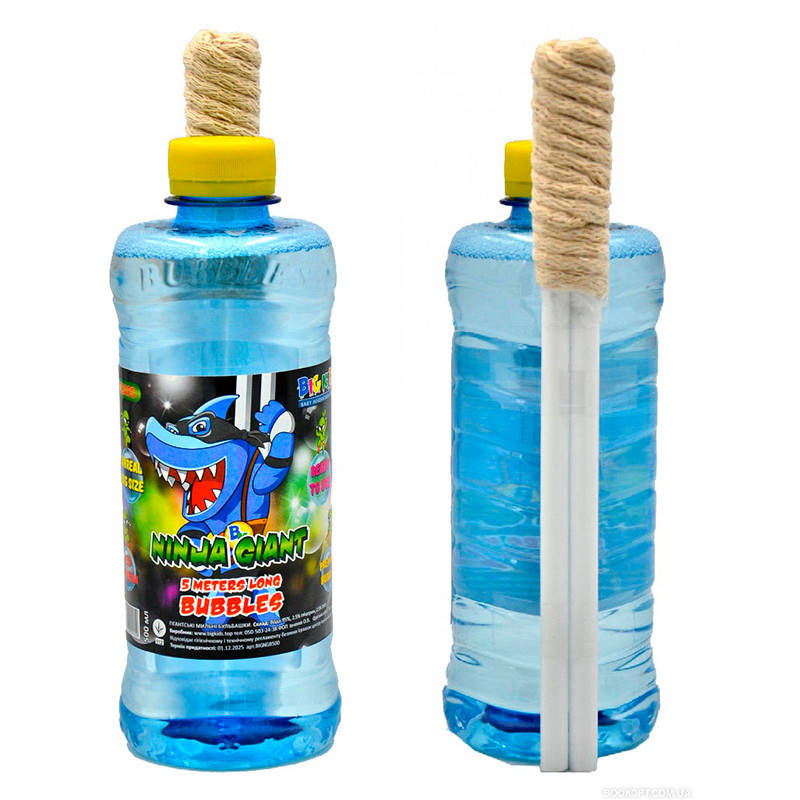 

Мыльные пузыри Ninja Giant 500 мл + пускатель 40 см