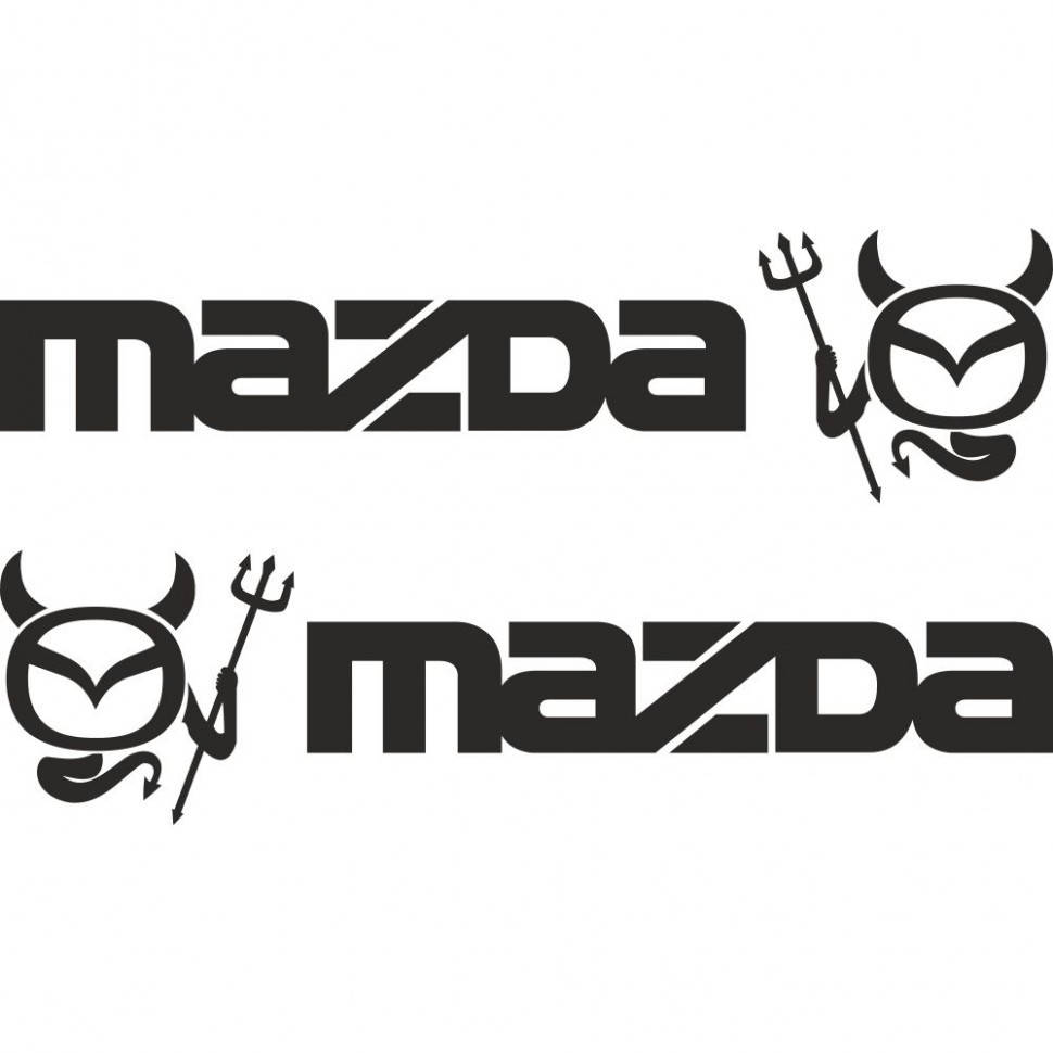 

Набор виниловых наклеек на автомобиль - Mazda чёртик v2 (2шт)