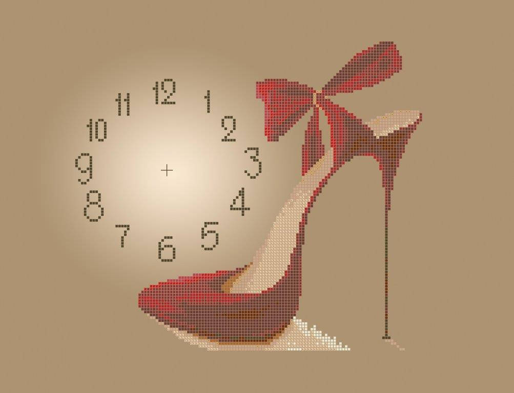 

Схема для вишивки та вишивання бісером Бисерок «Годинник з туфелькою» (A3) 30x40 (ЧВ-5095 (10))