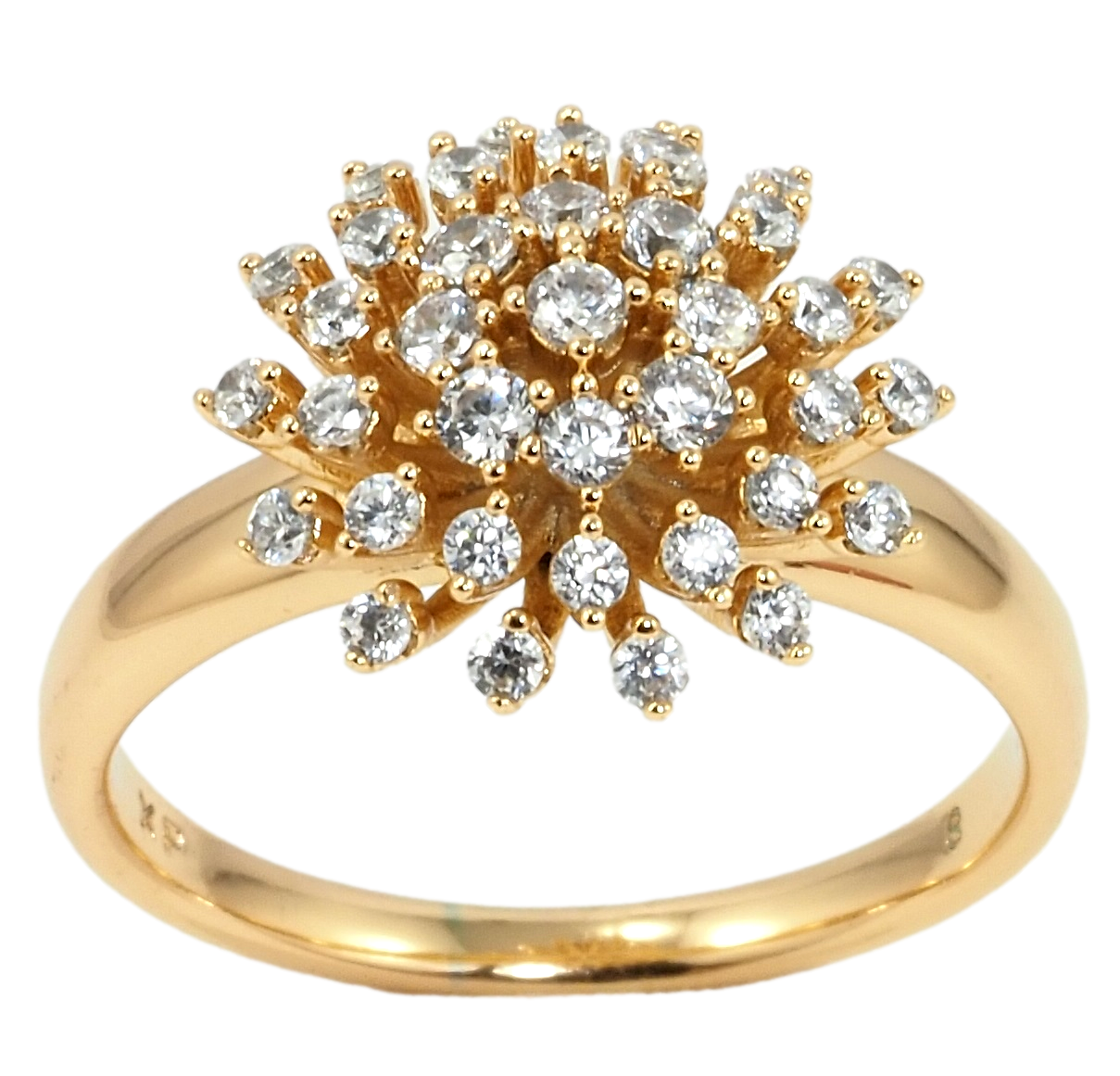 

Кольцо ХР Позолота 18K "Пышный цветок с цирконием" р.18,18.5