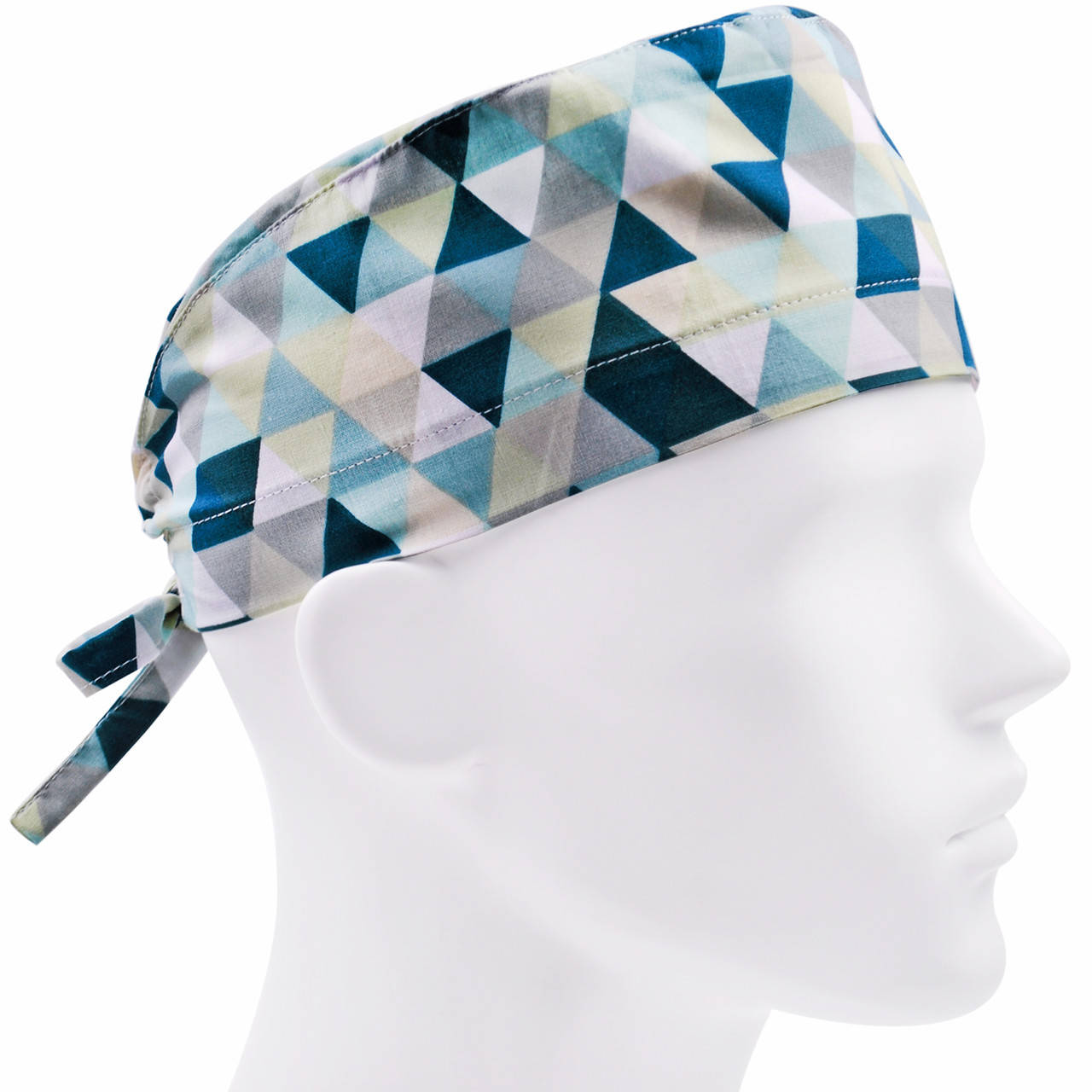 

Медицинская Шапочка Шапка Мужская тканевая хлопковая многоразовая принт геометрия, Голубой