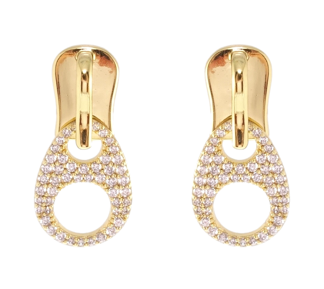 

Серьги Xuping QQMM Позолота 14K игла серебро 925 гвоздики (пусеты) "Замочки инкрустация цирконием"