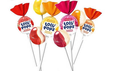 

Цукерки Лоллі попс з йогуртовими смаками (Lolli Pops) Рошен