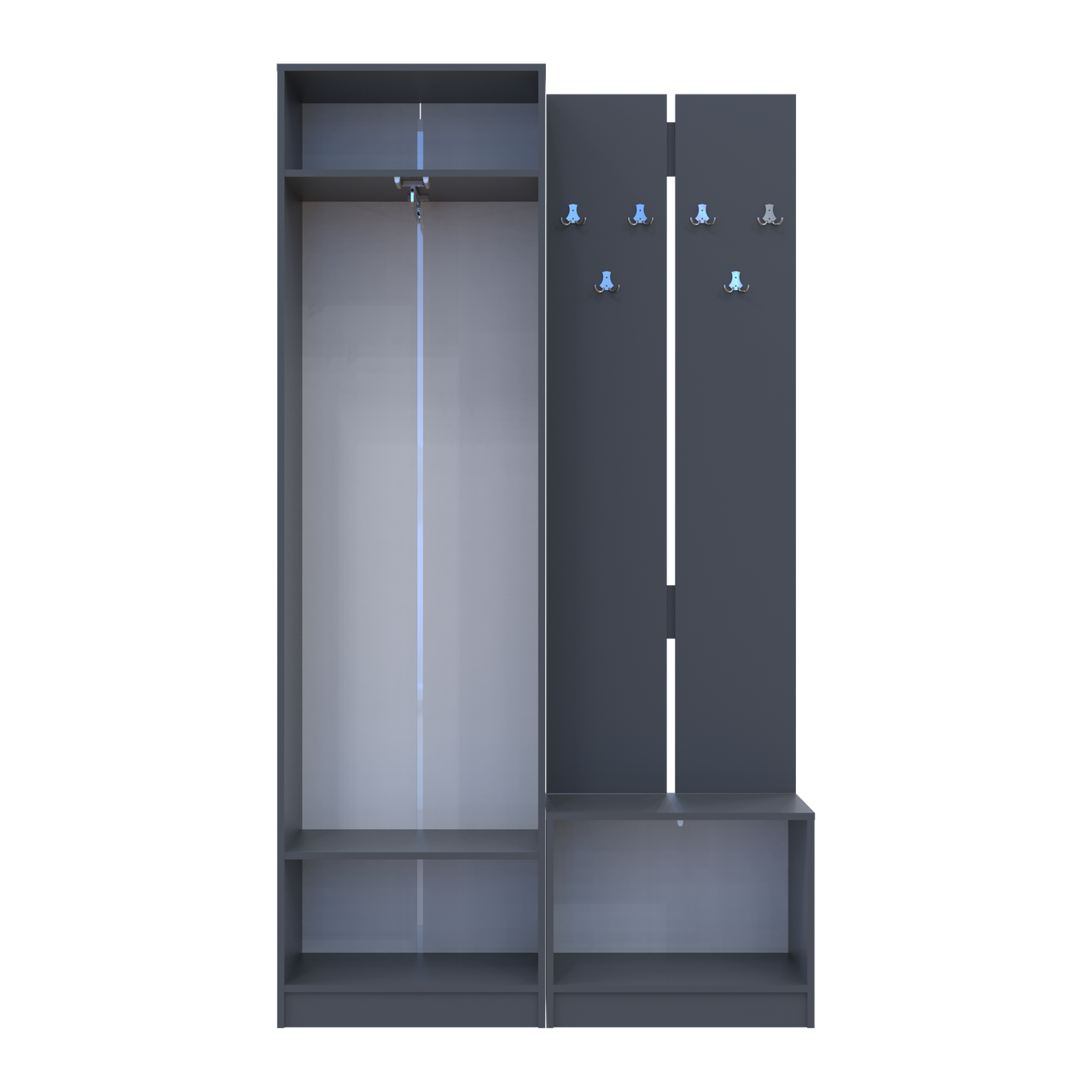 Передпокій Doros Сола 1+3 Doros Графіт/Сірий ДСП 120х40х215 (42005152) 6