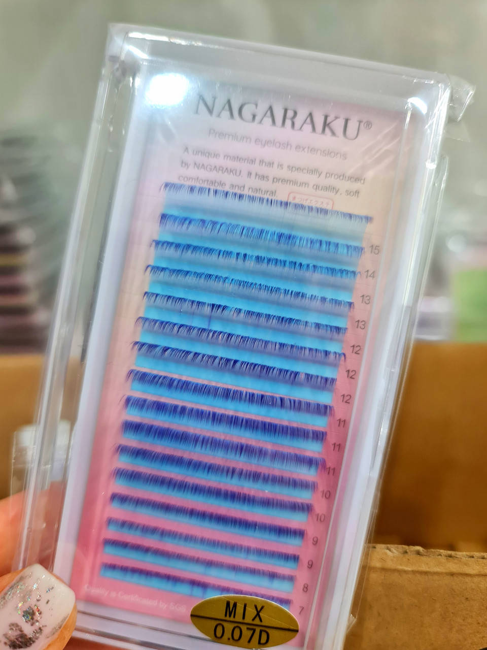 

Ресницы Nagaraku NEON - ombre СИНИЙ, 0.07D