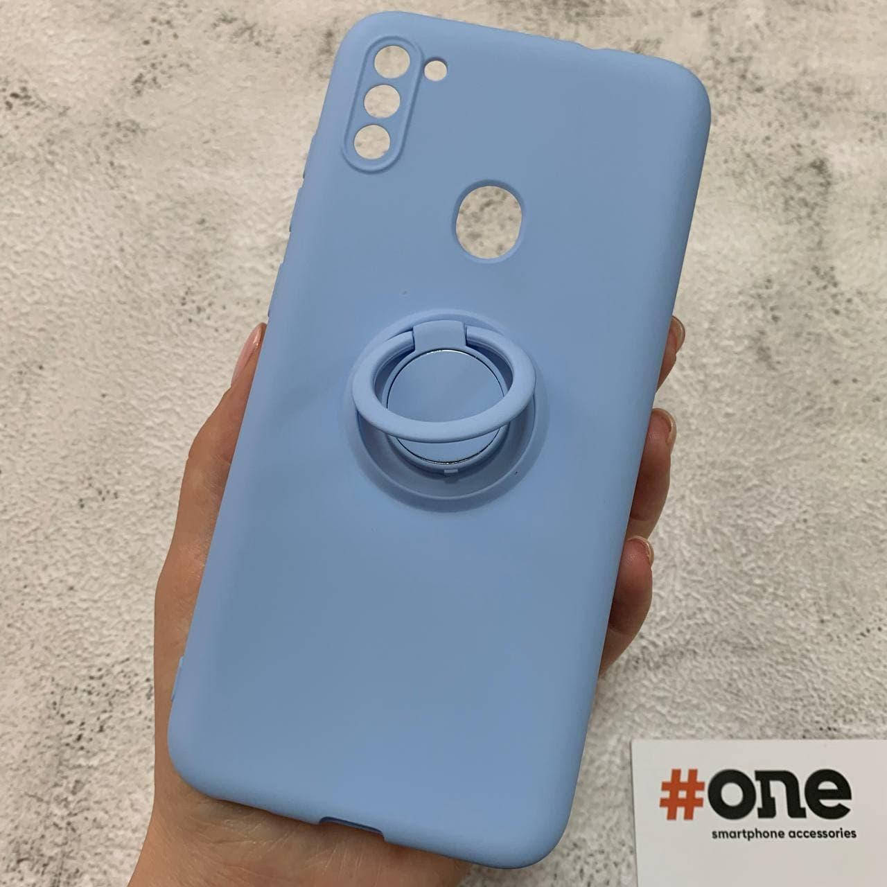

Чехол для Samsung Galaxy A11 с кольцом подставкой плотный чехол на телефон самсунг а11 голубой HRG