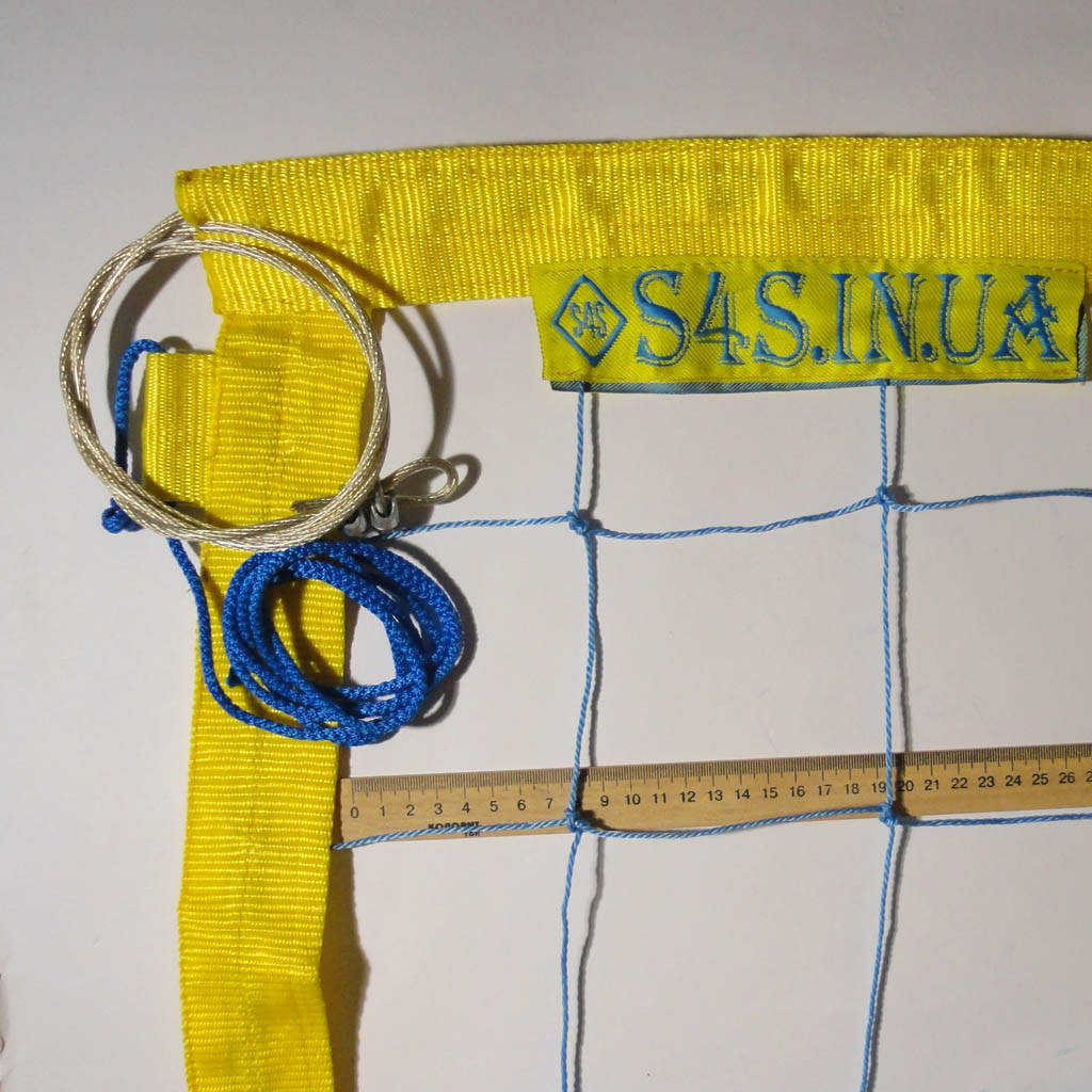 

Сетка для волейбола «ПРЕМИУМ 12 НОРМА» с тросом сине-желтая