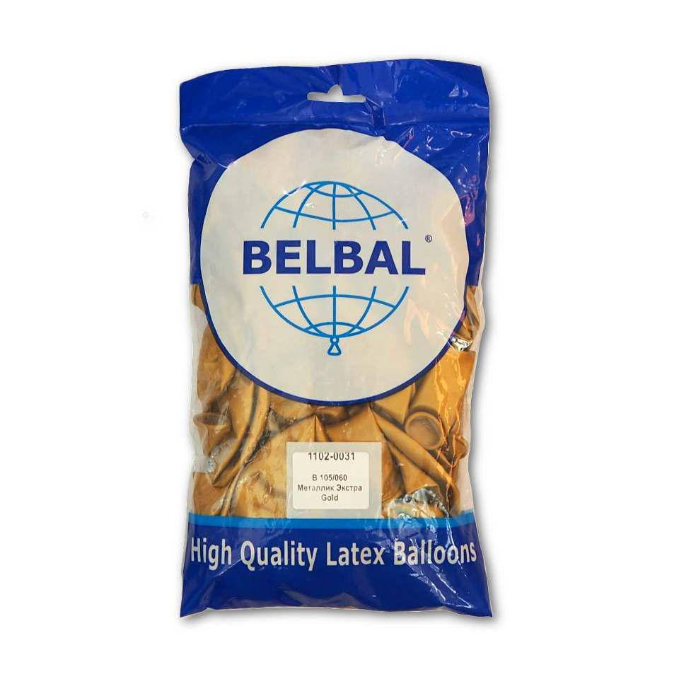 

Воздушные шары Belbal металлик 12"(30 см) золото 50 шт, Золотистый