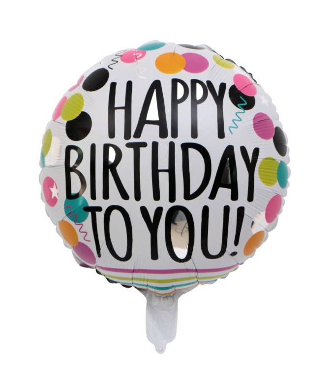 

Фольгированный шар Happy Birthday конфетти (Китай), Разные цвета