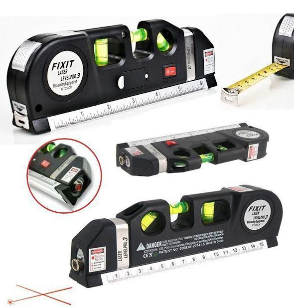 

Лазерный уровень со встроенной рулеткой FIXIT Laser Level Pro 3 4в1 рулетка линейка