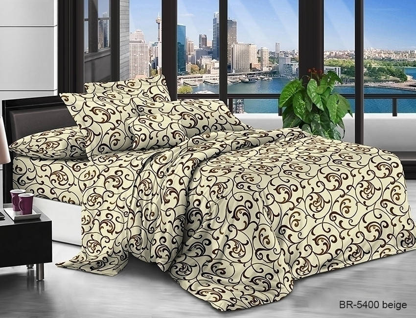 

Постельное белье двуспальный комплект BR5400 beige, Бежевый