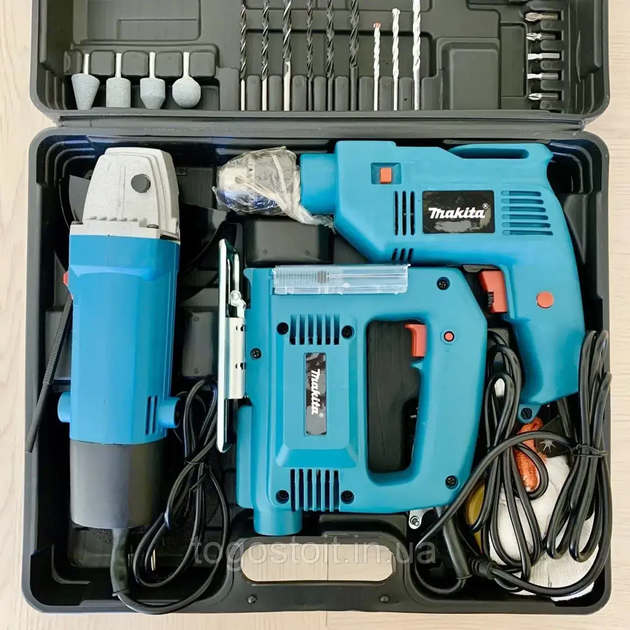 

Набор Makita 3в1. Дрель, Лобзик, Болгарка / Инструменты Макита