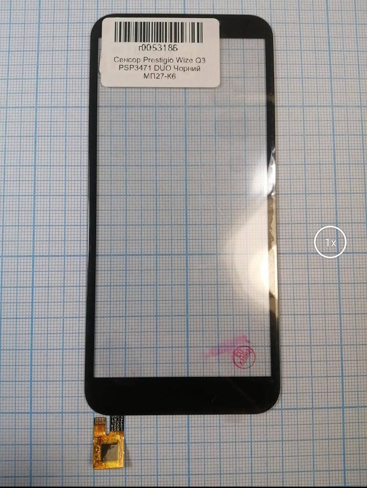 

Сенсор (тачскрін) Prestigio Wize Q3 PSP3471 DUO Чорний, Черный