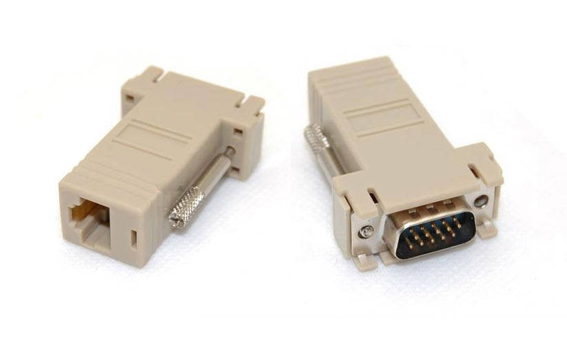 

Удлинитель VGA по RJ45 витой паре пассивный, папа-папа, UTP, до 30м, Серый