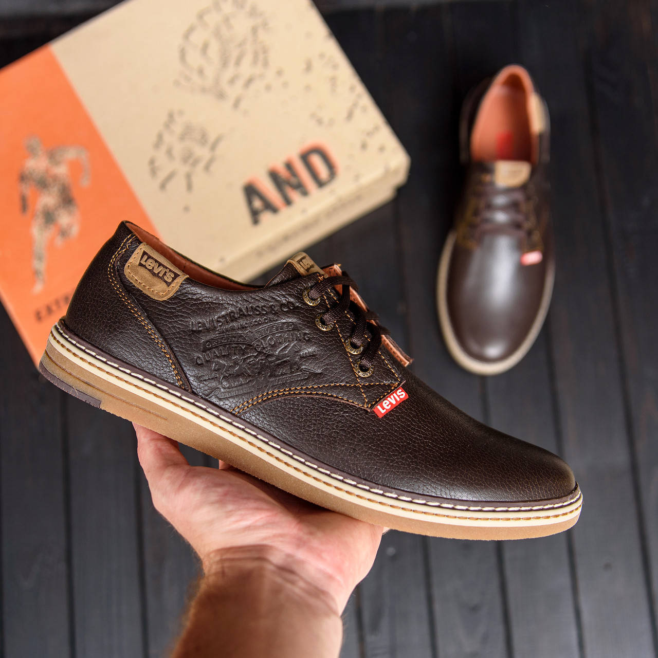 

Спортивные кожаные туфли Levis Arizona Brown, Коричневый