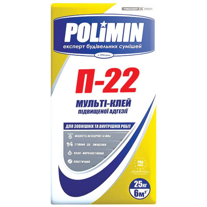 

Клей для плитки Polimin П-22 (Полимин) 25кг