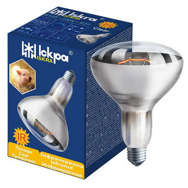 

Лампа инфракрасная зеркальная прозрачная 175Вт Е27 Искра в инд.уп (15 в ящ)