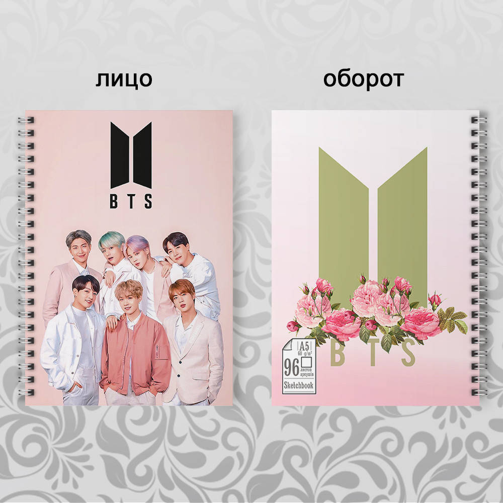 

Скетчбук А5 96 л. 60 гр.м² K-Pop BTS 012