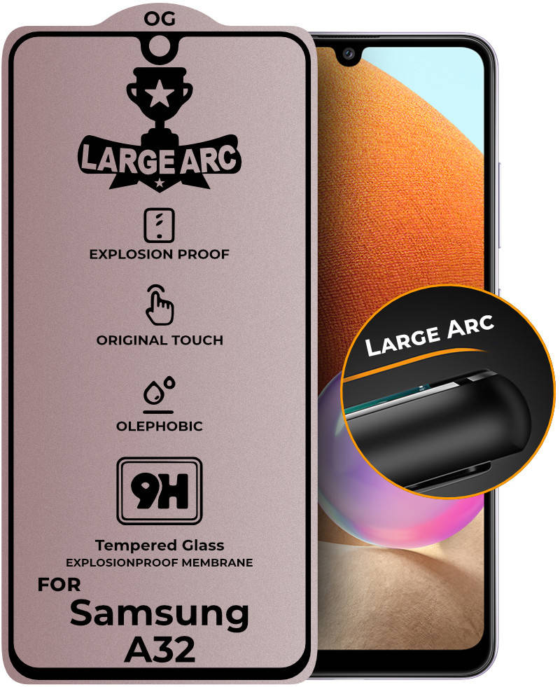 

Защитное стекло Large Arc Samsung Galaxy A32 A325 (Full Glue) (Самсунг Галакси А32)