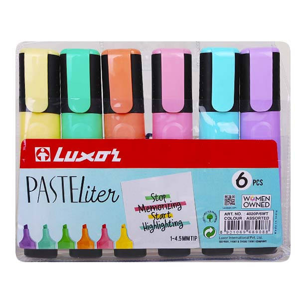 

Маркери текст. (набір) пастел. "Luxor" "Textliter" 1-4,5mm , 6шт. 4020P