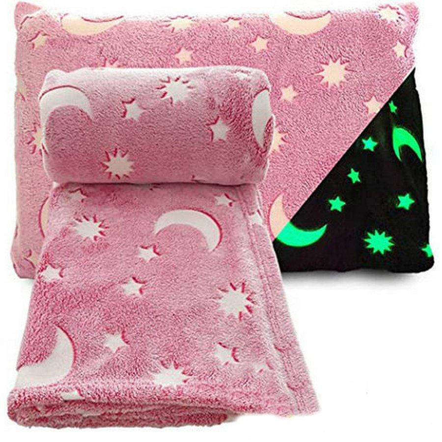 

Светящийся плед в темноте Magic Glow In The Dark Blanket | 100х150 см, Розовый