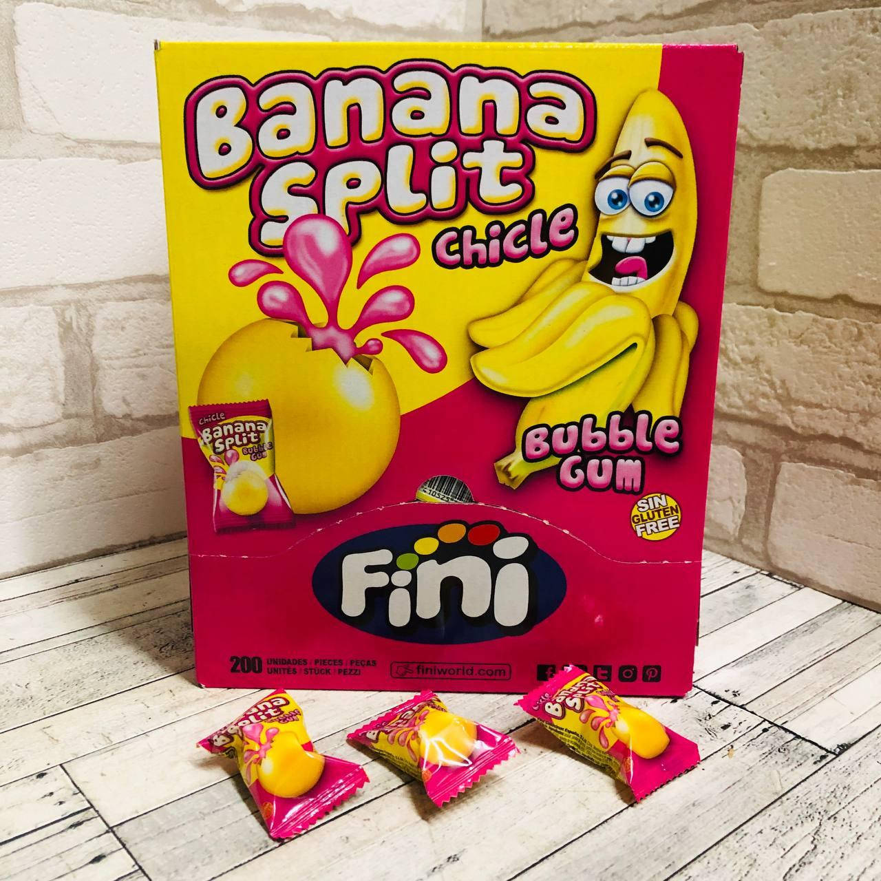 

Жевательная резинка ТМ ФИНИ (Fini) БЛОК Banana split БАНАН 200 шт