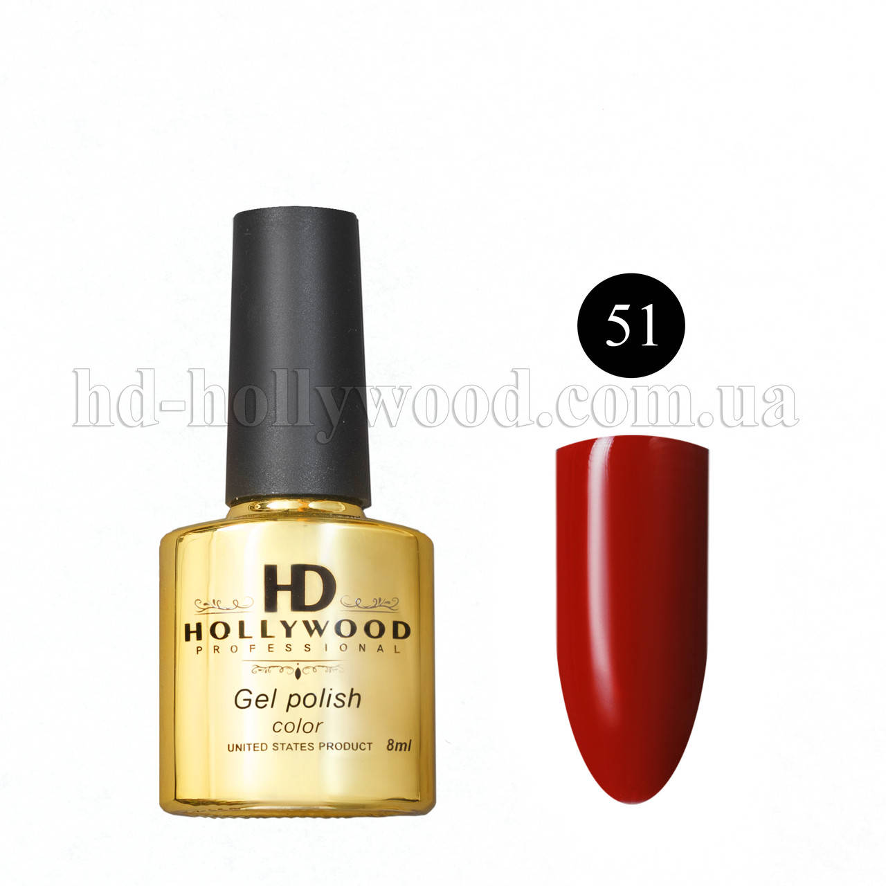 

Гель лак 51 Красный Плотный HD Hollywood 8 ml