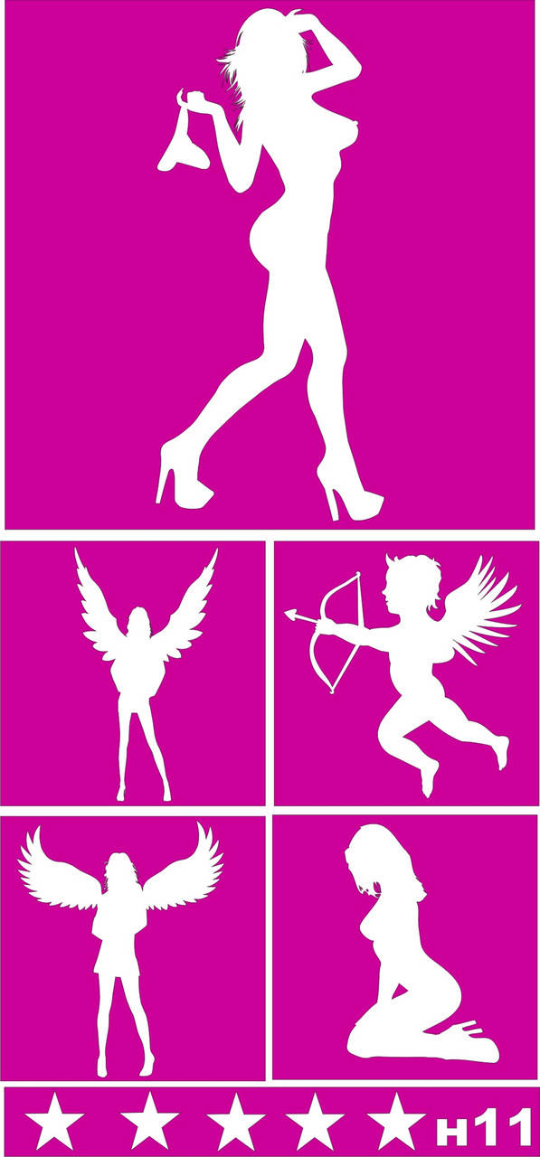 

№ Н11 - трафарет для био тату хной и глиттером от Boni Kasel 20*9 см