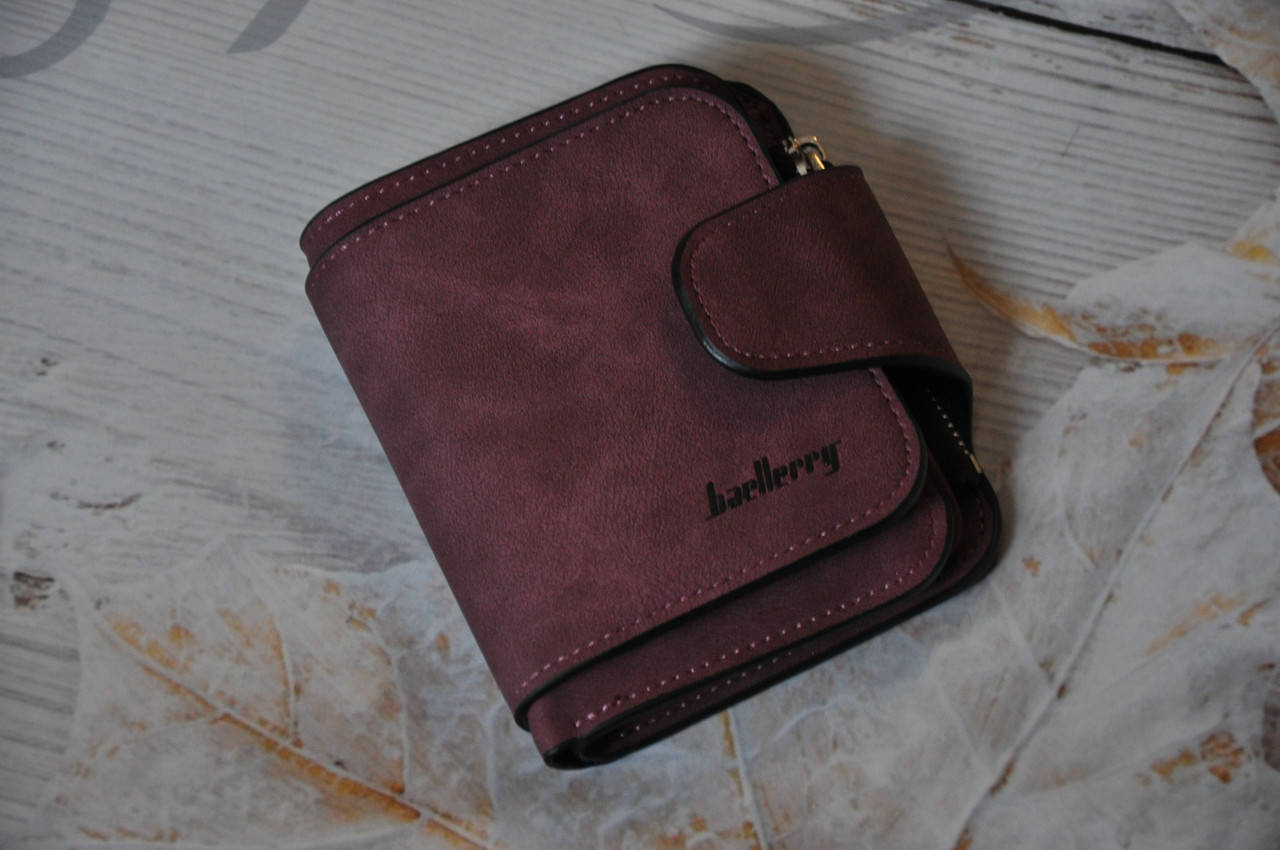 

Baellerry Forever Mini, замшевий жіночий гаманець бордовий, Бордовый