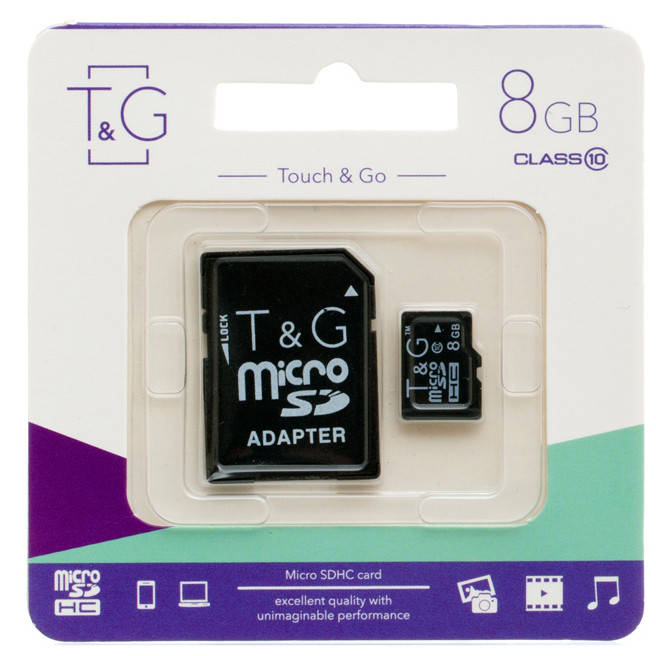 

Карта памяти T&G microSDHC 8GB class 10