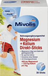 

Mivolis Magnesium + Kalium Direkt-Sticks пищевая добавка с магнием и калием 30 стиков