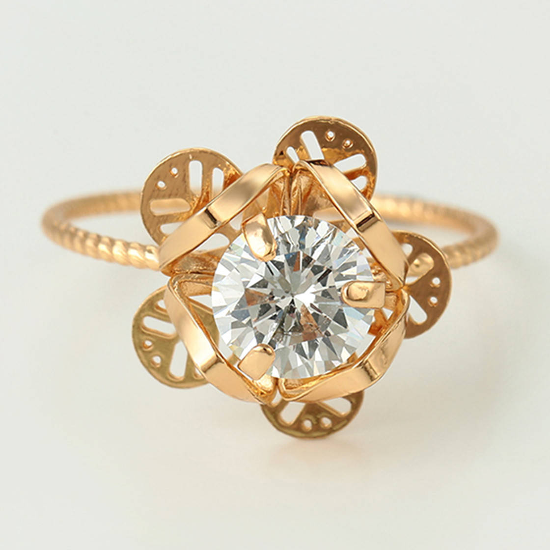 

Кольцо Xuping 15513 белый фианит позолота 18K размер 16