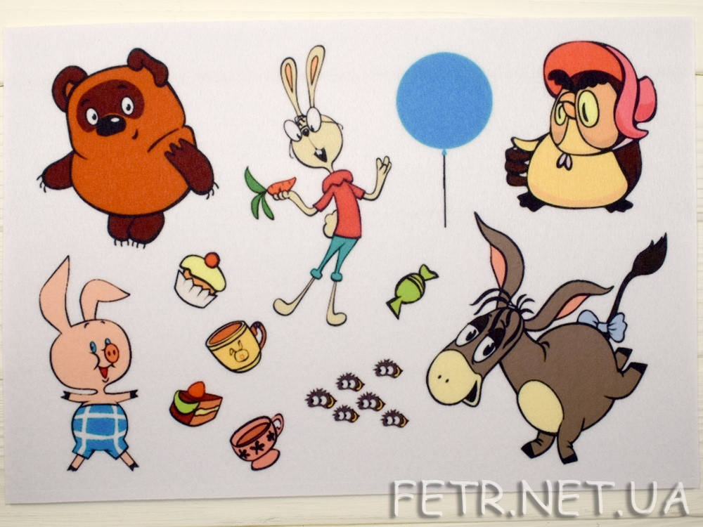 

Фетр с принтом "Винни-Пух" (Корейский жесткий 1,2 мм)