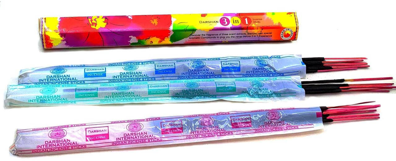 

Благовония, угольные аромапалочки "3 in 1" Darshan шестигранник