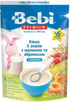 

Молочная каша Bebi Premium (Беби премиум) 250 г 5 злаків з малиною та абрикосом