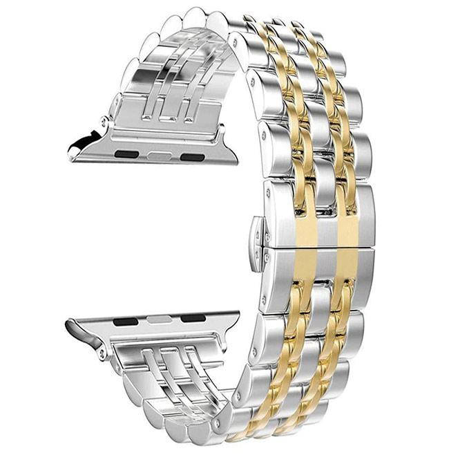 

Металлический ремешок Primo Steel Link для часов Apple Watch 38mm / 40mm - Silver/Gold