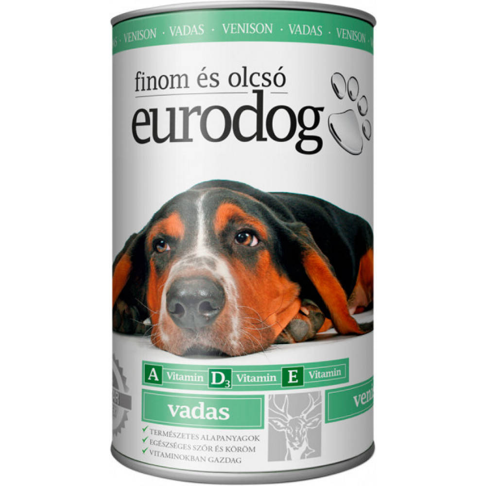 

Eurodog Venison Консервы для собак с олениной, кусочки в подливе 1240 гр