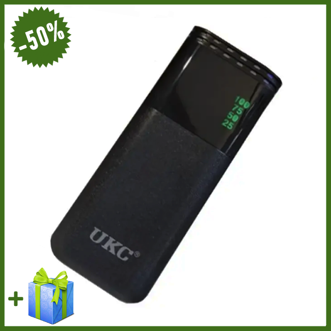 

Портативное зарядное устройство Power Bank c фонариком черный, Мощный внешний аккумулятор для смартфонов