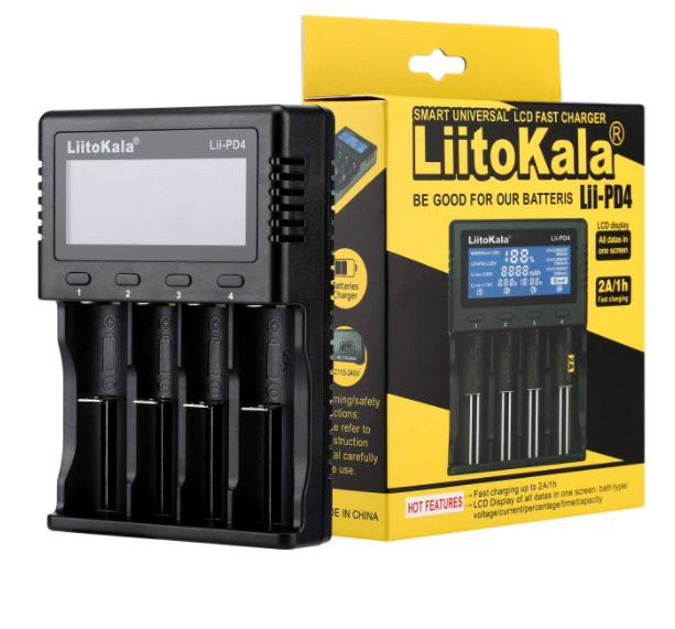 

Умное зарядное устройство LIITOKALA LII-PD4 LI-ION 18650 NI-MH LED 4 КАНАЛА