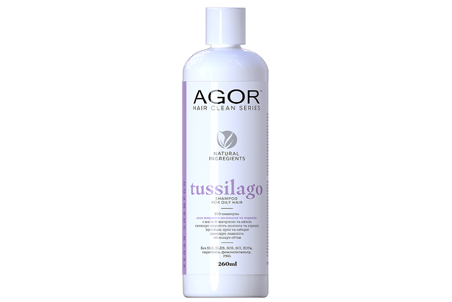 

Био-шампунь TUSSILAGO для жирных корней и волос (vegan), AGOR, 250 мл